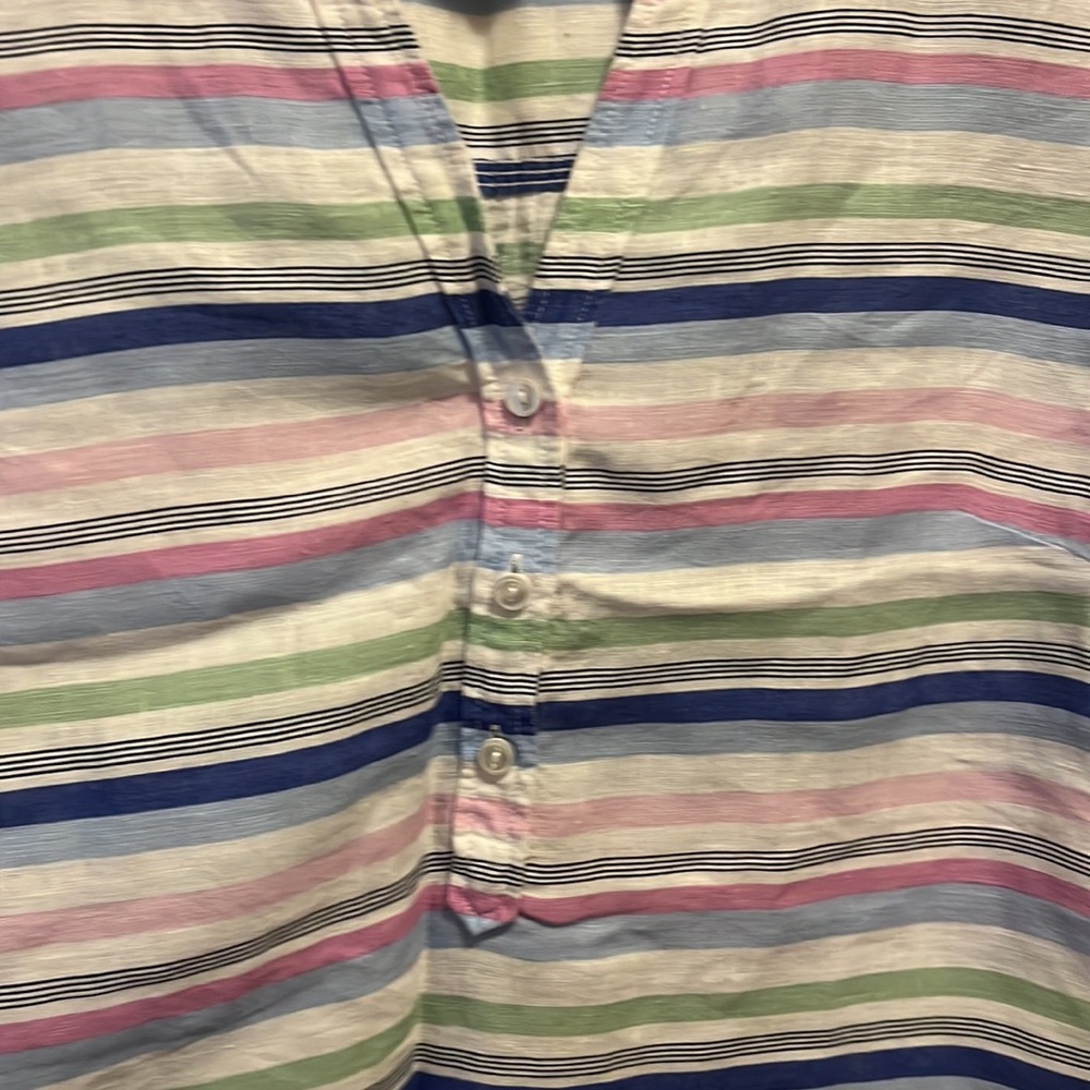 Talbots Top Pullover Pink & Blue striped Size Medium - Picture 4 of 8